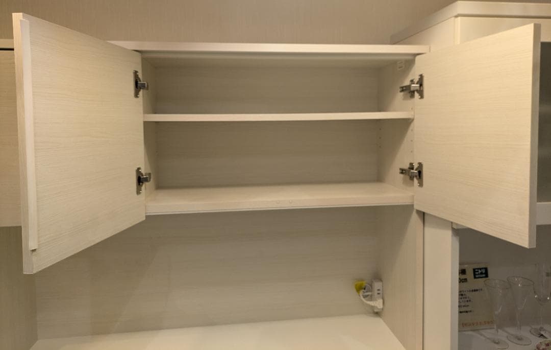 【美品】 土井インテリア 食器棚 キッチンボード 幅116㎝ ホワイト