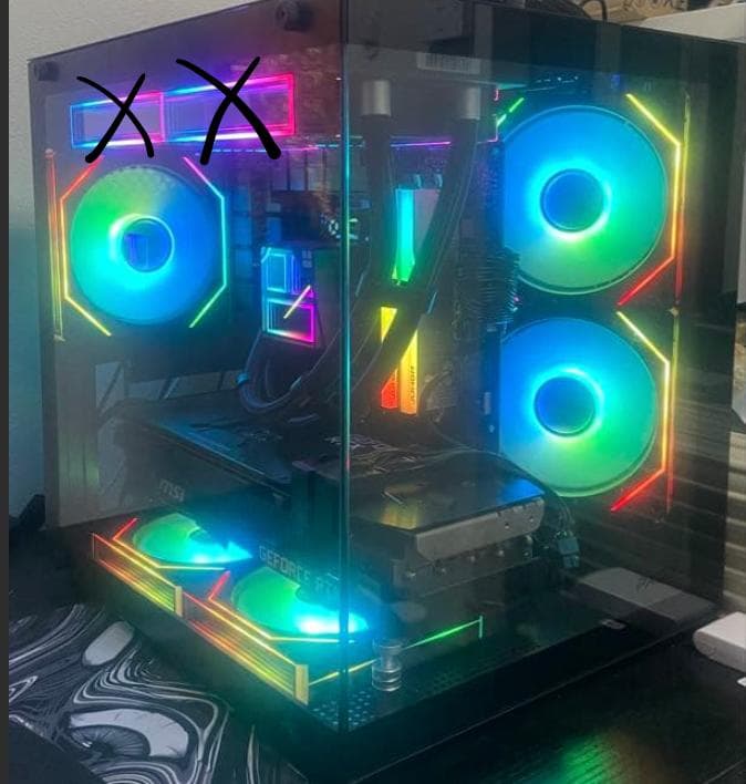 ミニタワーPCケース 強化ガラス 5x RGBファン搭載