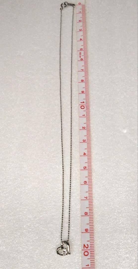 lalala商品 4°C K18WG ハート型ダイヤモンドネックレス