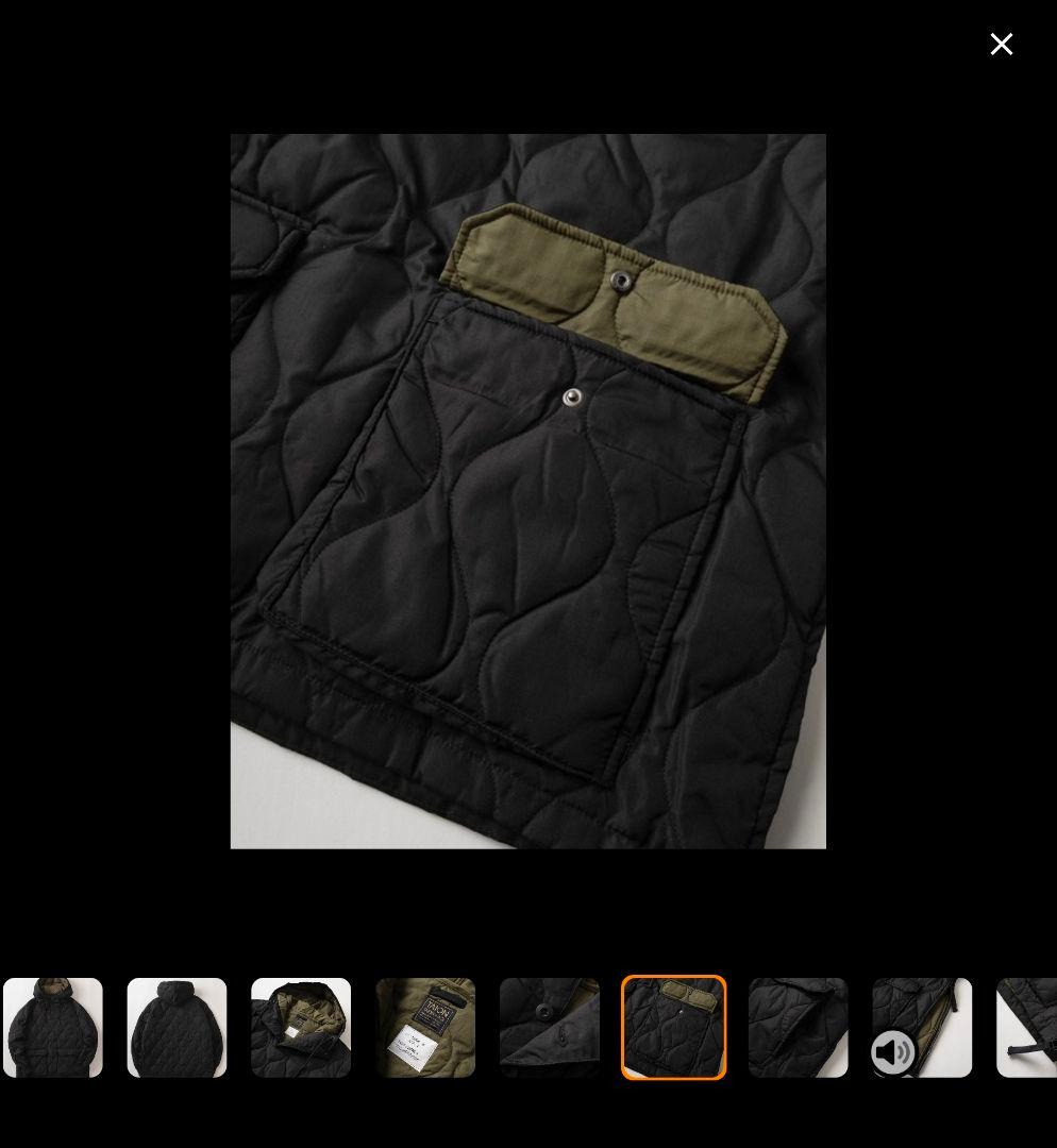 【TAION/タイオン】ミリタリー キルティング ダウンフーディープルオーバー