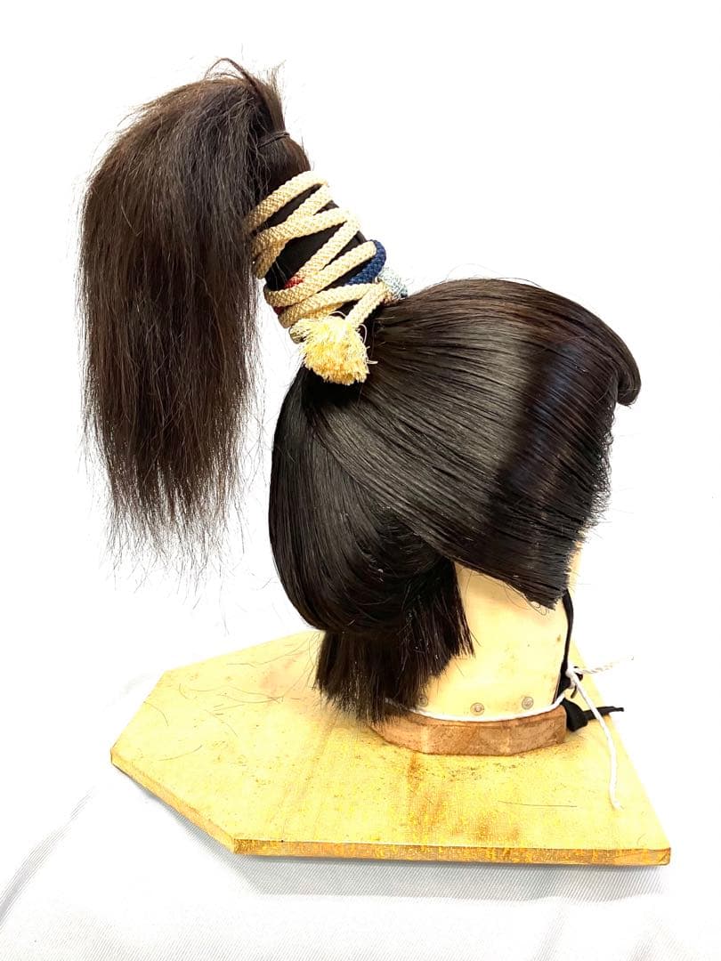 武蔵、信長、岡守かつら(網無しタイプ)大サイズ、中古舞踊かつら、大衆演劇かつら