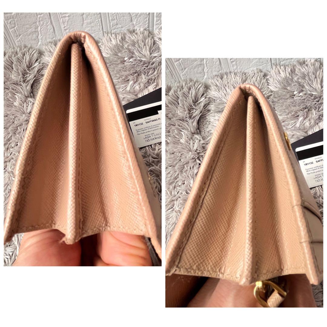 良品✨PRADA フィオッコ　メタルロゴ　サフィアーノ　長財布　ベージュ