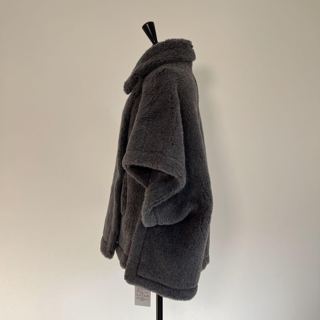 新品未使用 ベアポンチョ　アルパカ素材 グレー テディベア ケープ
