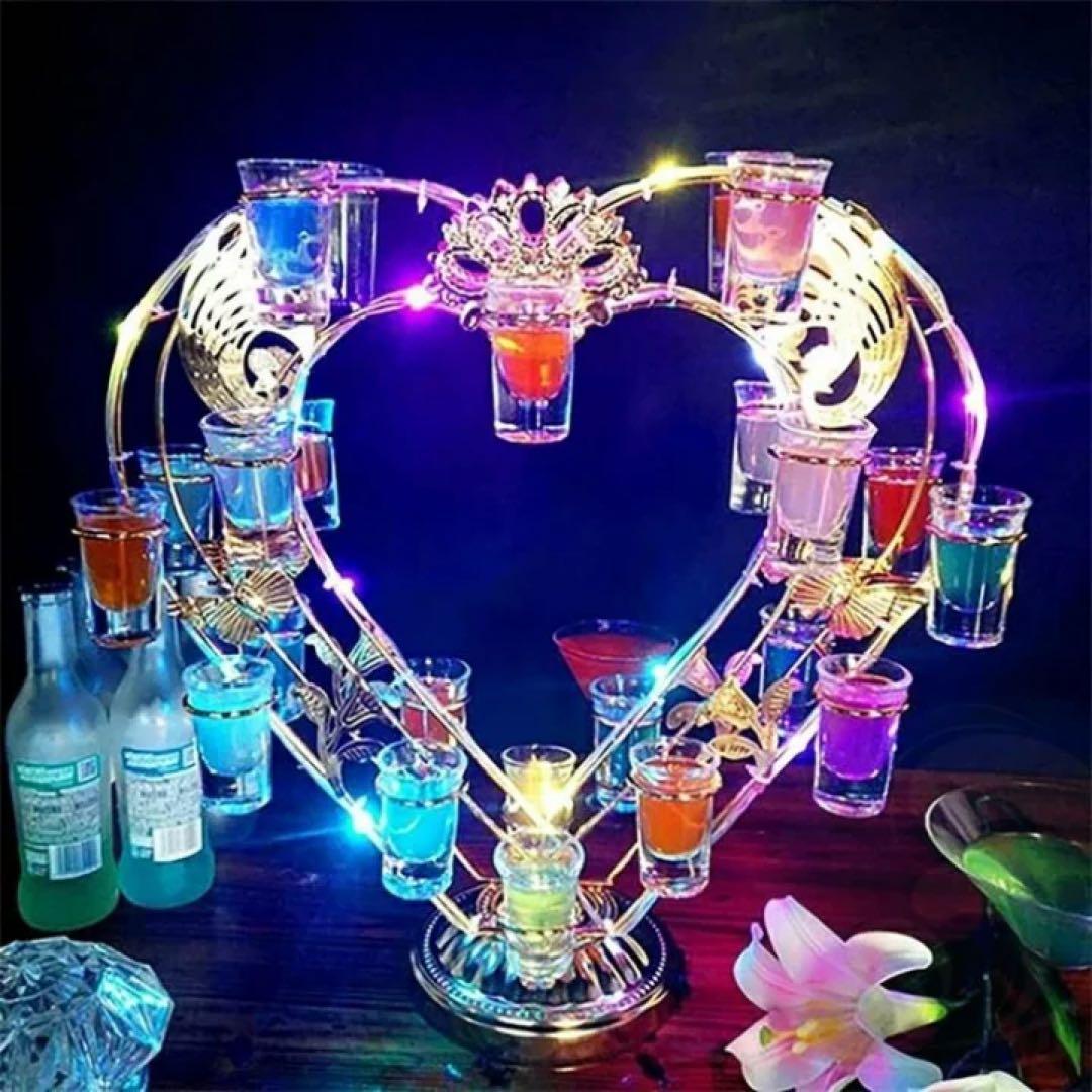 【超美品】　テキーラ観覧車　ハート型LED ワインラック　2つ　定価16000円