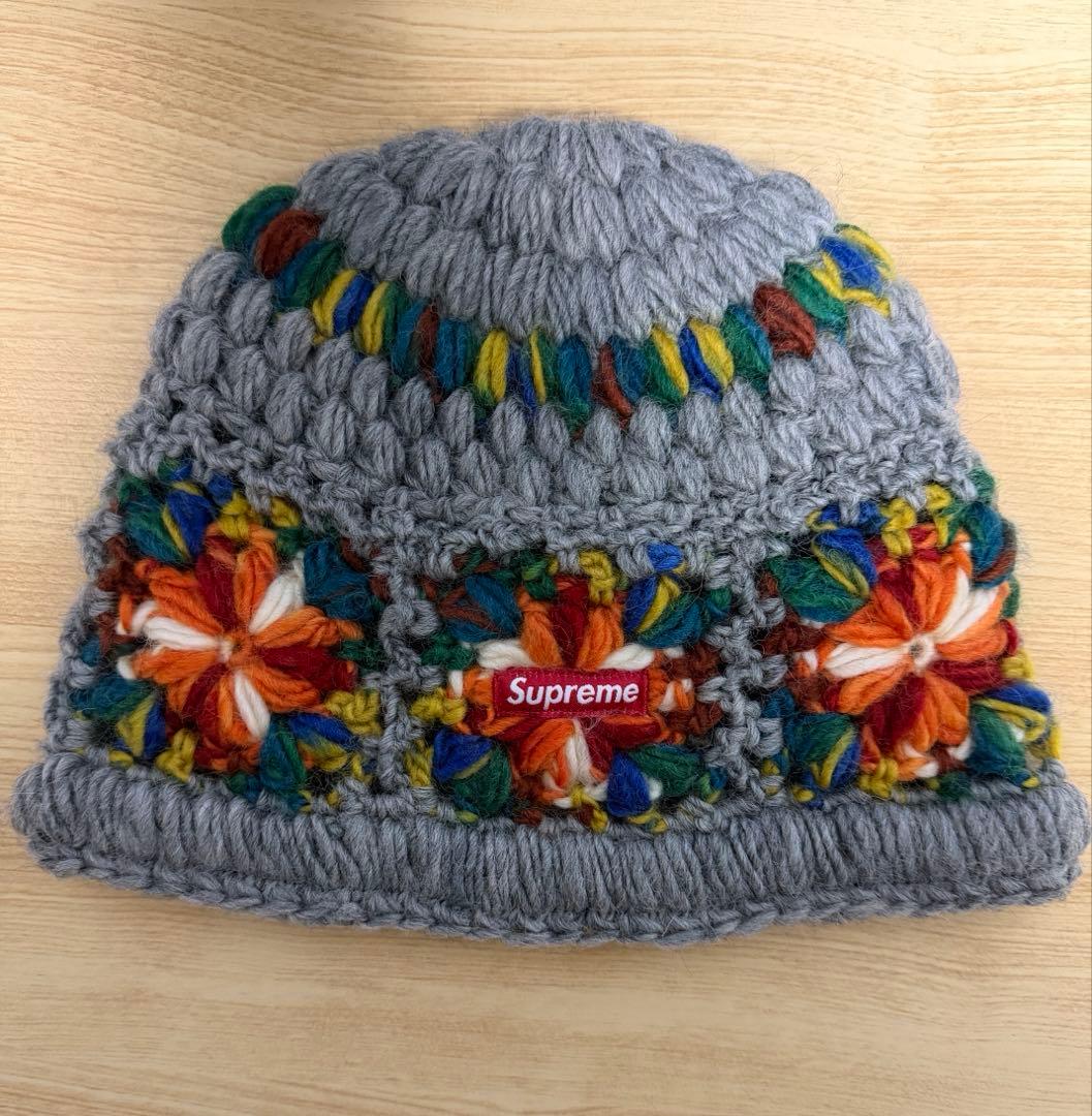 supreme Crochet Beanie グレー