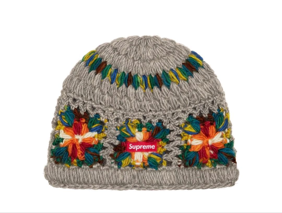 supreme Crochet Beanie グレー