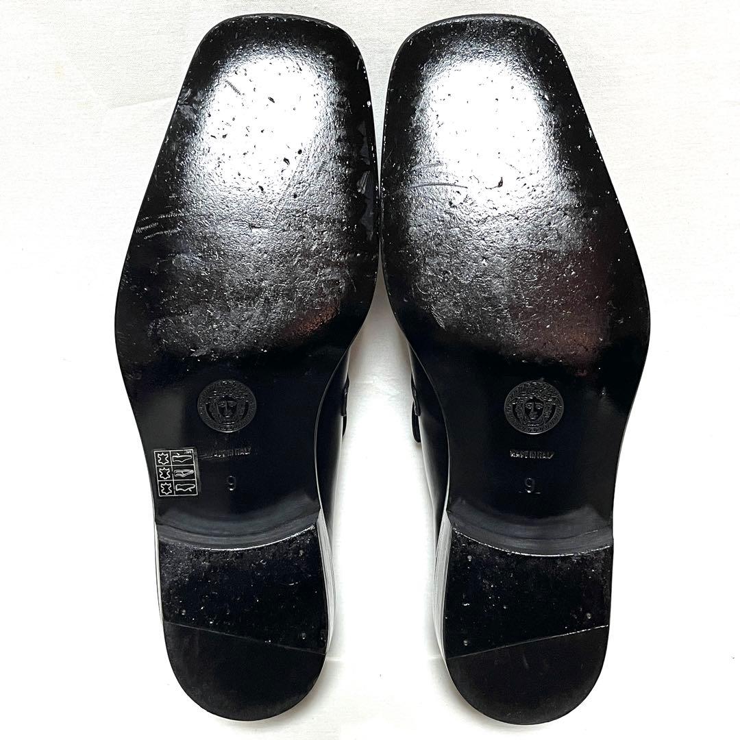 ★美品★GIANNI VERSACE★スワールトゥ★9(27.5cm)★ブラック