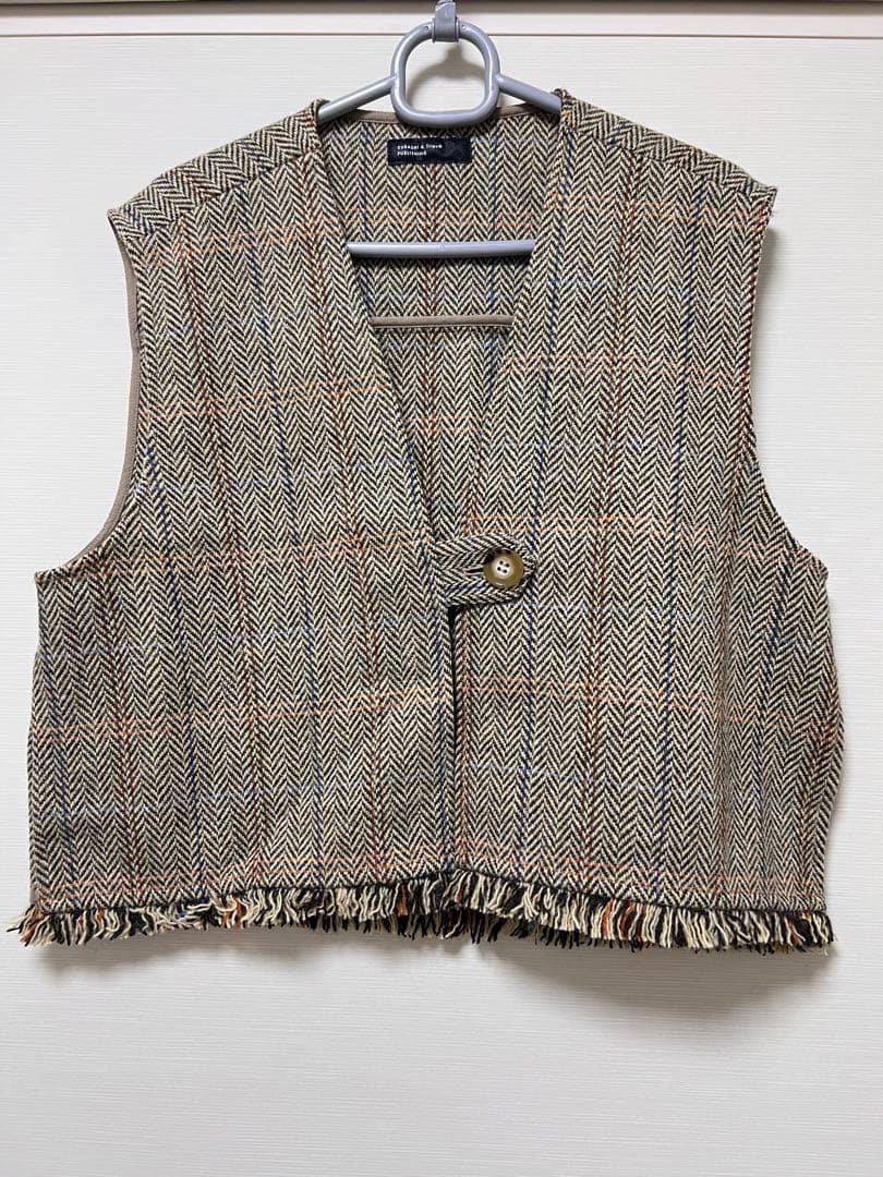 北欧暮らしの道具店 よしいちひろさんコラボ　ヘリンボーン柄ベスト