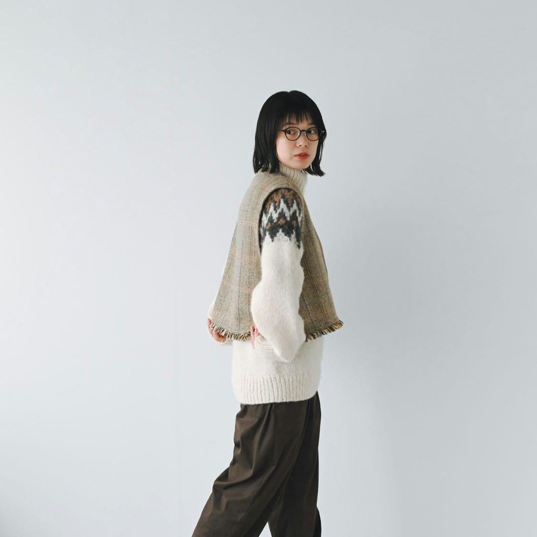 北欧暮らしの道具店 よしいちひろさんコラボ　ヘリンボーン柄ベスト