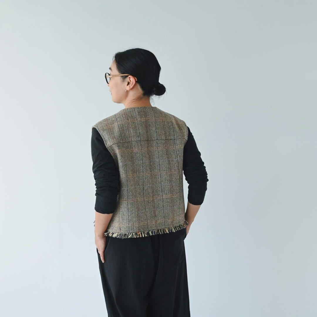 北欧暮らしの道具店 よしいちひろさんコラボ　ヘリンボーン柄ベスト