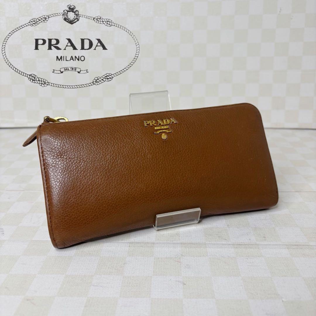 極美品　PRADA プラダ　長財布　L字ファスナー　M55