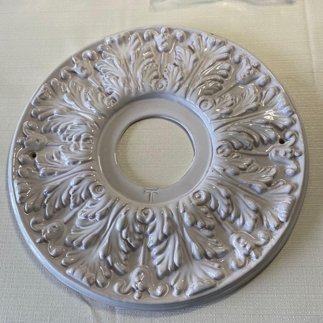 Blanc様　ヴィンテージ天井照明装飾ハンドメイドシーリングメダリオン　白