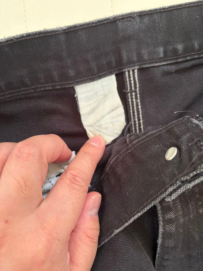 鬼フェード　carhartt ダブルニー ペインターパンツ　 ブラック　ペンキ