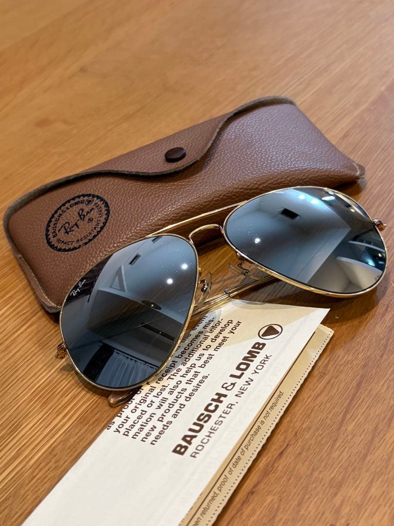 廃盤　B&L Ray-Ban Aviator サングラス ミラーレンズ 62mm