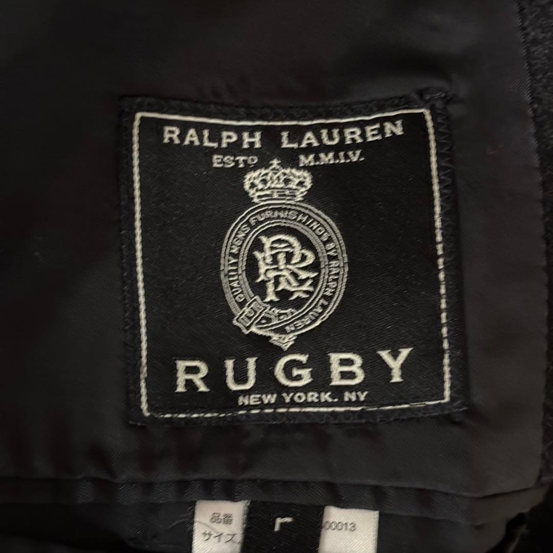 美品☆ラルフローレンラグビー　テーラードジャケット　ダークグレー　カシミヤ　L