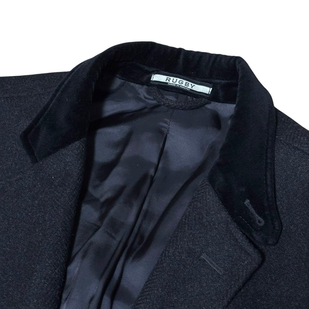 美品☆ラルフローレンラグビー　テーラードジャケット　ダークグレー　カシミヤ　L