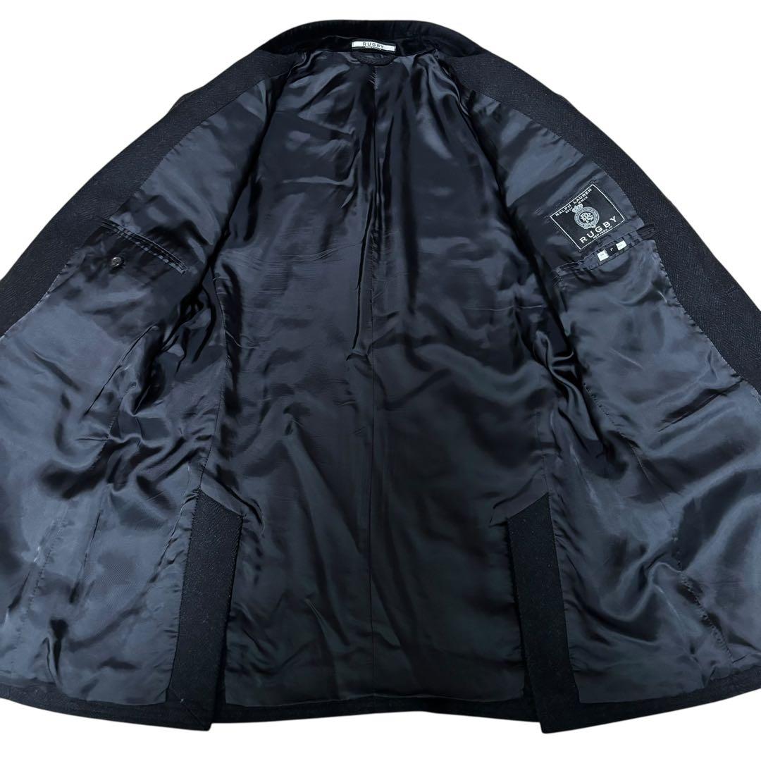 美品☆ラルフローレンラグビー　テーラードジャケット　ダークグレー　カシミヤ　L