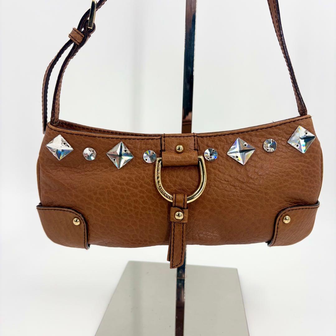 美品　ドルチェ＆ガッバーナ ハンドバッグ レザー スタッズ D&G 919