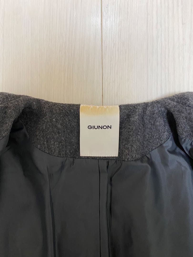 GIUNON giunon ジウノン ビッグカラーコート チャコールグレー