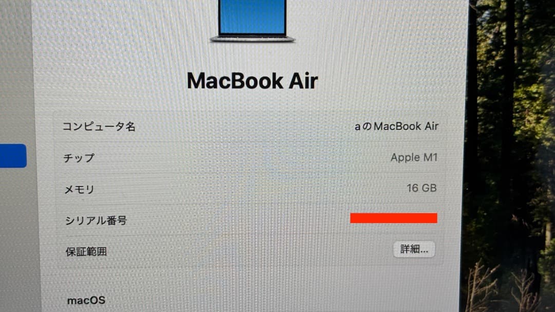 M1 MacBook Air　メモリ16GB 512GB USキーボード