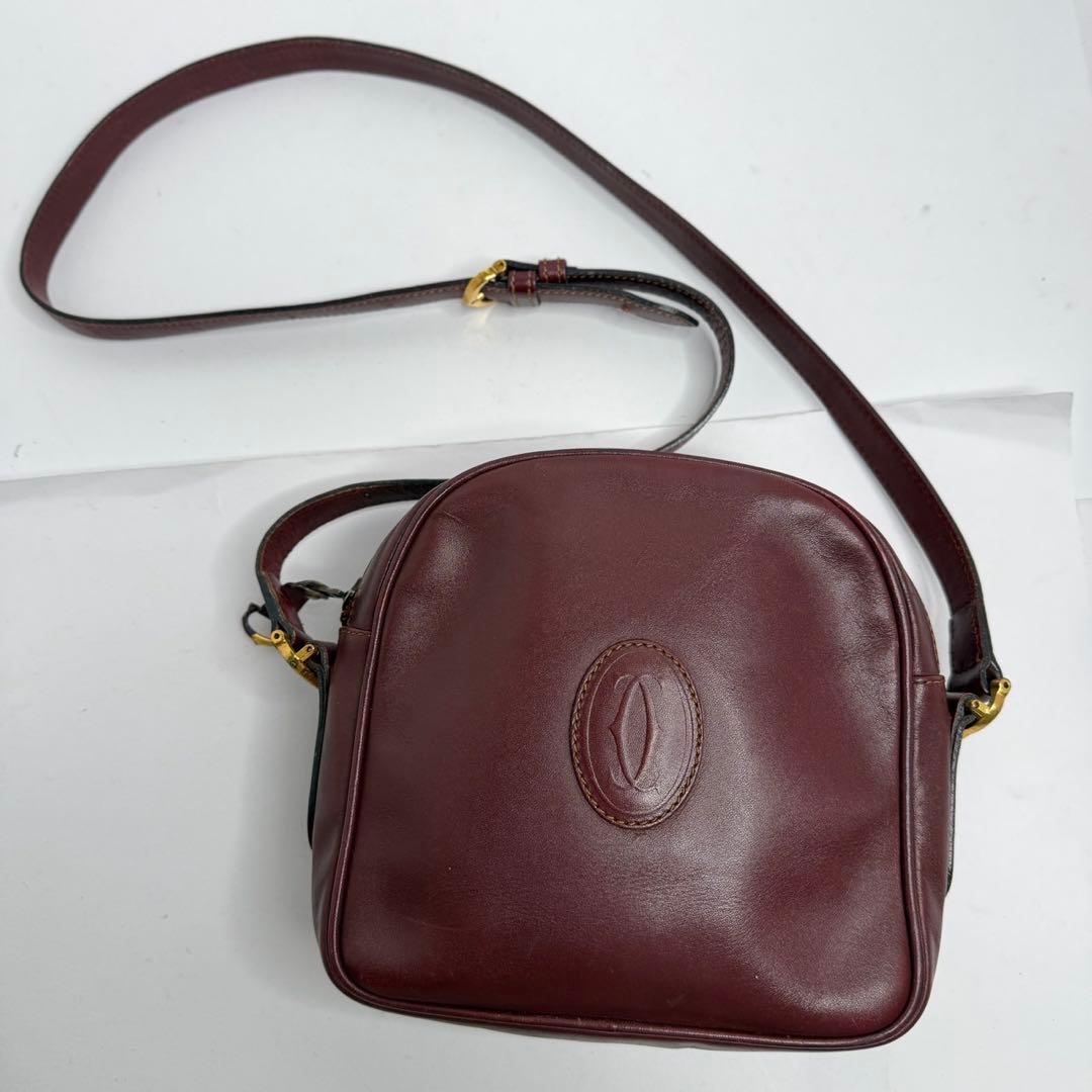 【美品✨️】カルティエ マストライン ショルダーバッグ レザー ゴールド金具