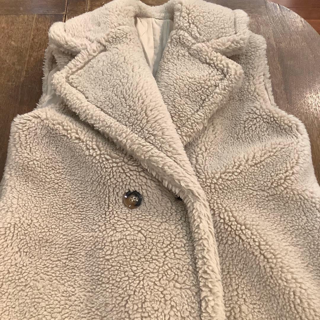 ELFRANK ボアロングベスト　テディベアジレ　サイズF