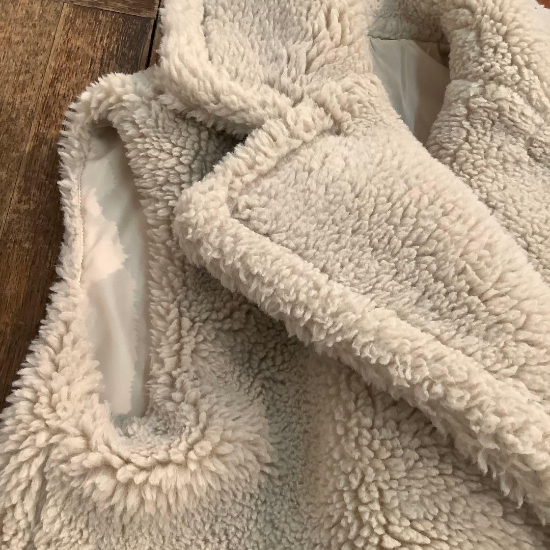 ELFRANK ボアロングベスト　テディベアジレ　サイズF