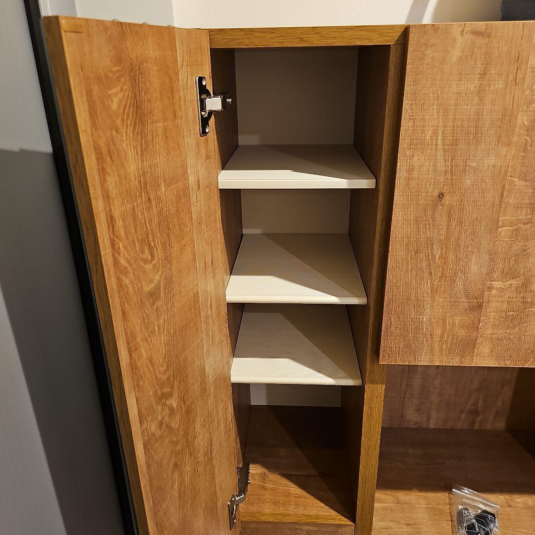 美品 木目柄シューズボックス ハイタイプ 靴箱