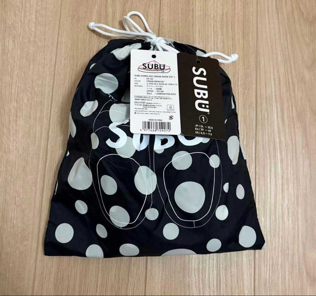 新品　未開封　SUBU ドット 水玉 0サイズ22-23.5 サンダル　スリッパ