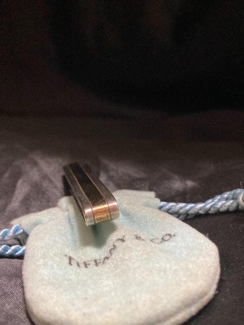 ティファニー ネクタイピン クリップ コンビ ゴールドライン 925×18K