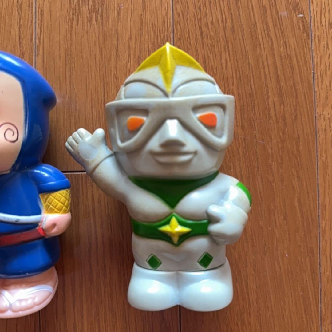 ミラーマン、ドラえもん、忍者ハットリくんのレトロ貯金箱4点セット