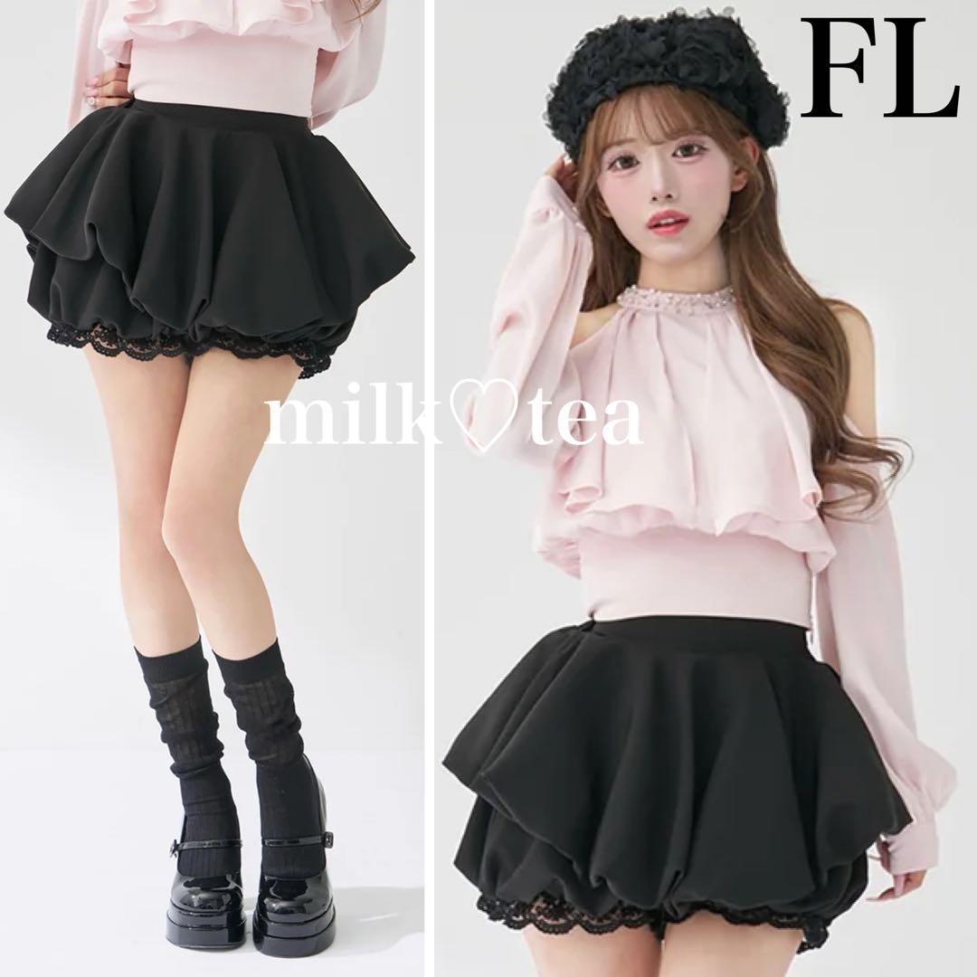 新品タグ付き ダーリッチ ボリュームバルーンミニスカート ブラック FL