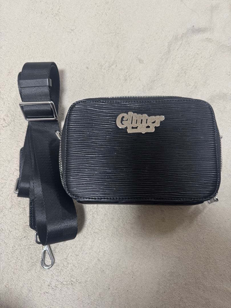 Glitter ブラックショルダーバッグ