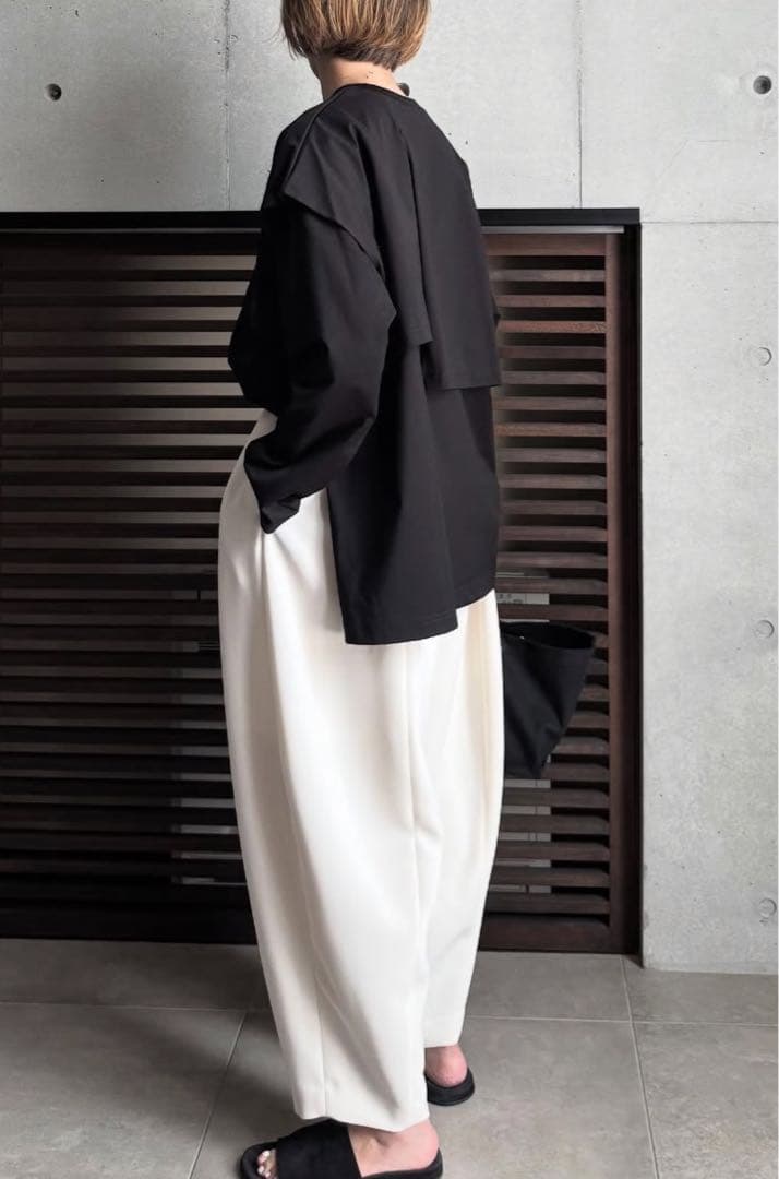 ローヘンlohen layered shirt T-shirt BLACK