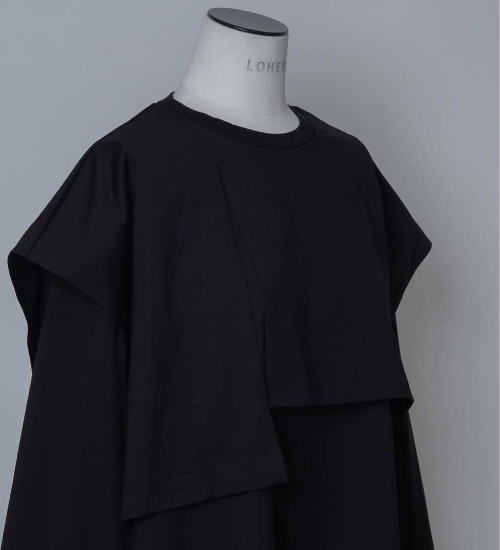 ローヘンlohen layered shirt T-shirt BLACK