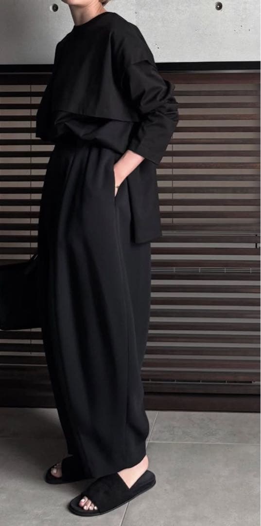 ローヘンlohen layered shirt T-shirt BLACK