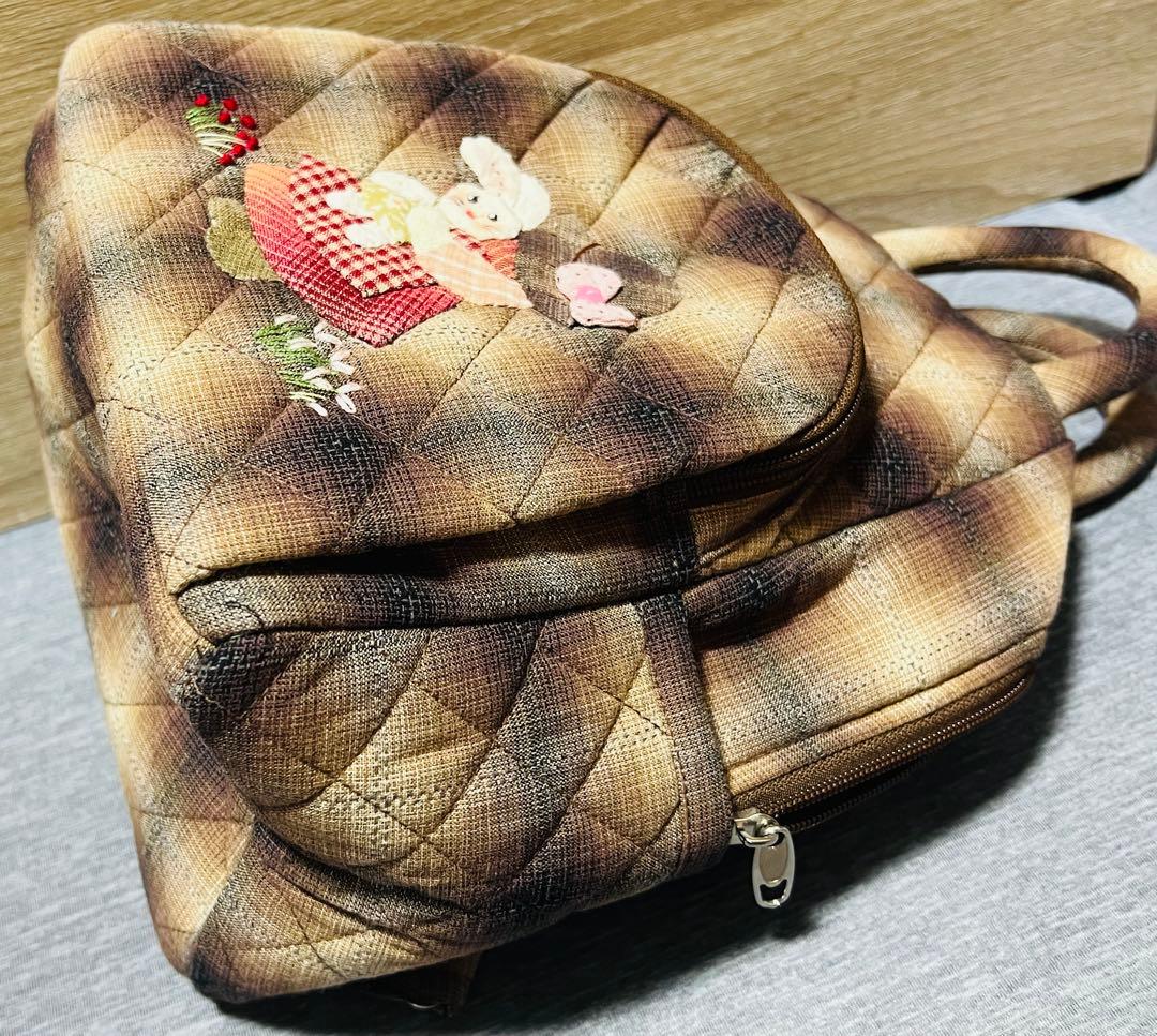 ★新作★スーちゃん＆うさぎ　リュック　ボディバッグ　ハンドメイド　ブラウン系