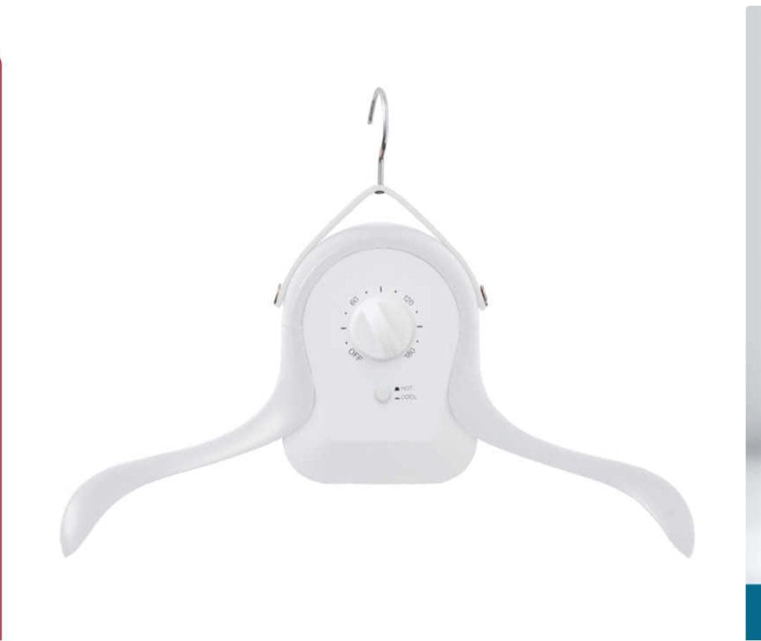 【ほぼ新品】サンコー　シワを伸ばすハンガー型乾燥機「アイロンいら〜ず」ホワイト