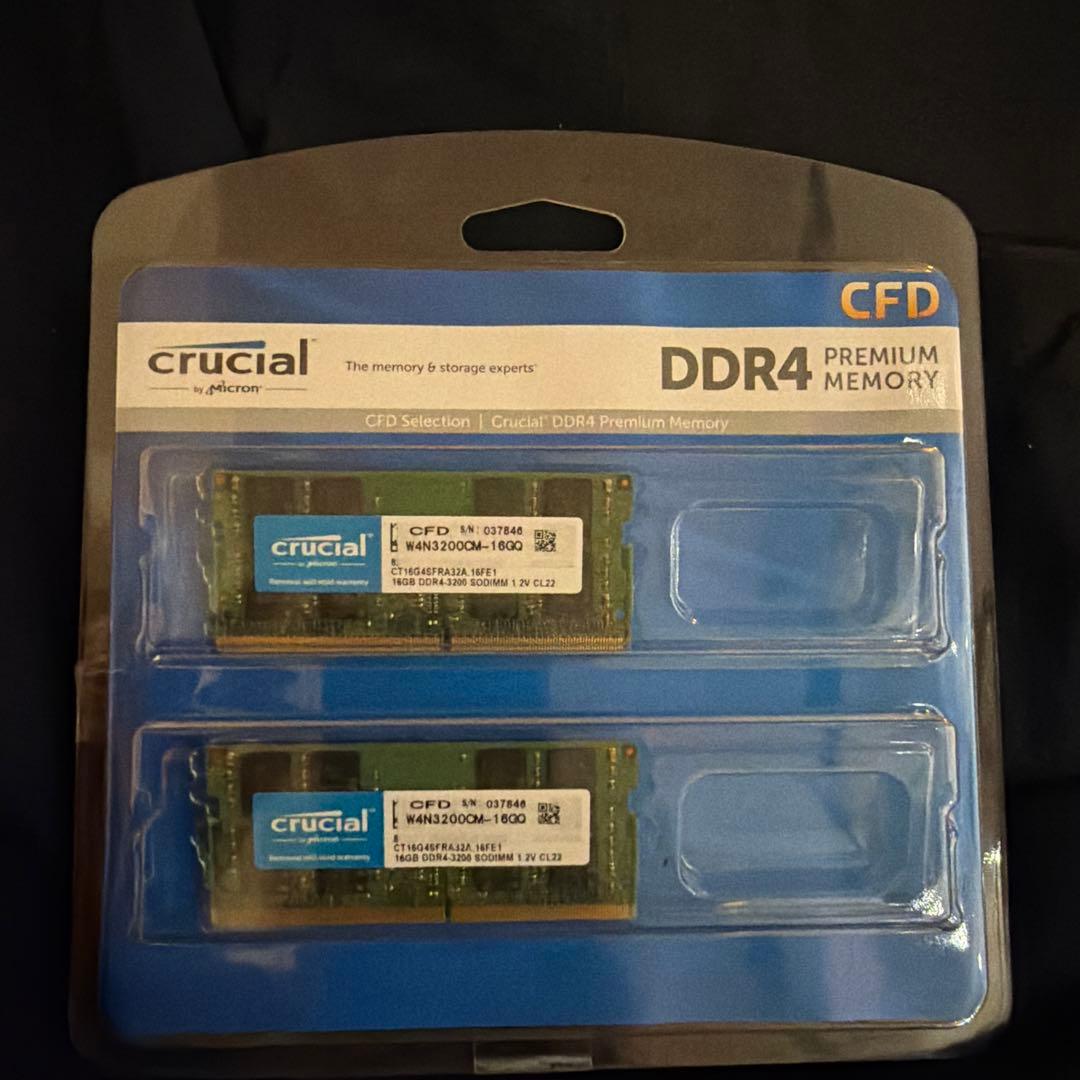 メモリー Crucial DDR4 PC3200 32GB(16GBx2) SO-DIMM