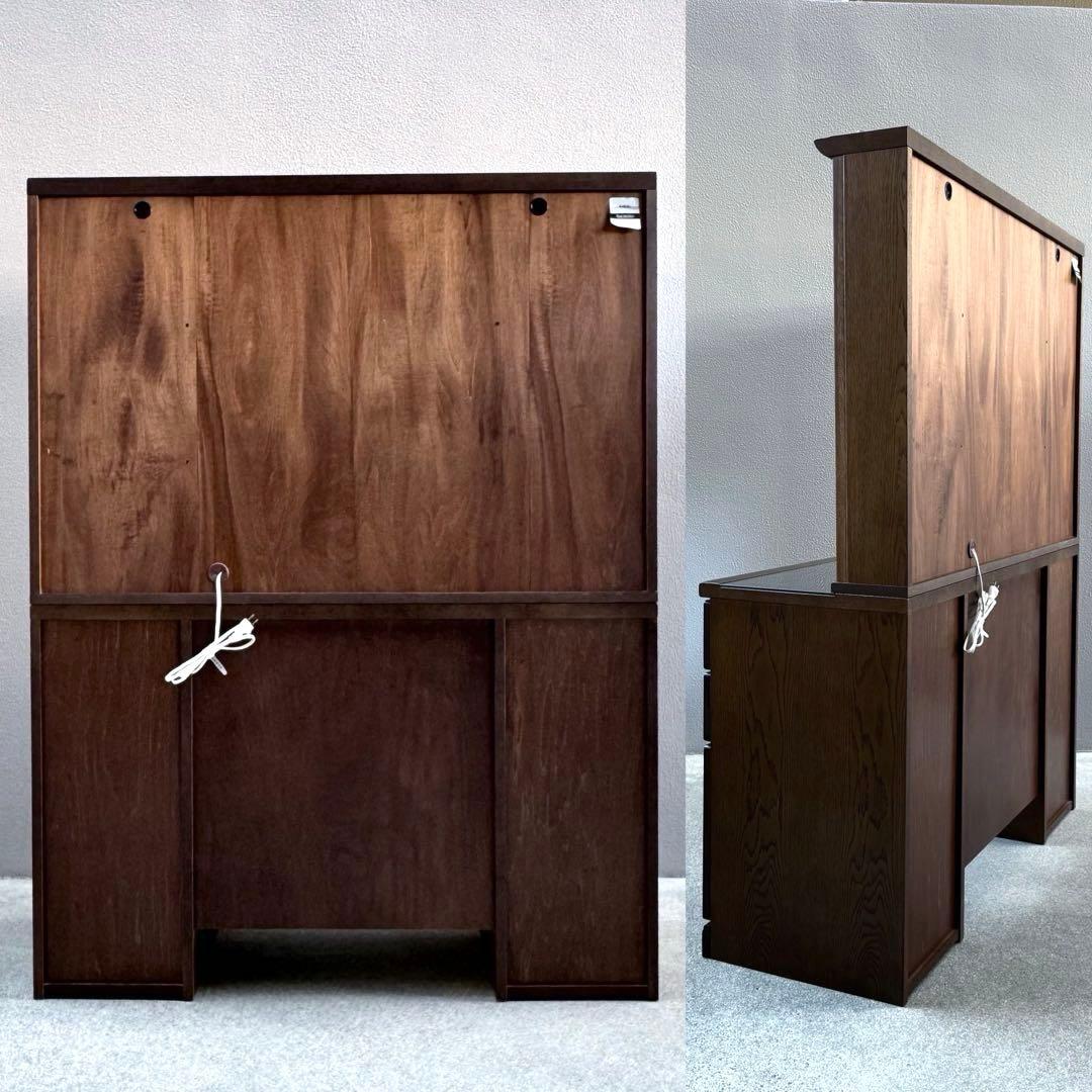 美品✴︎カリモク ドレッサー 3面鏡 化粧台 鏡台 ライト付 スツール付