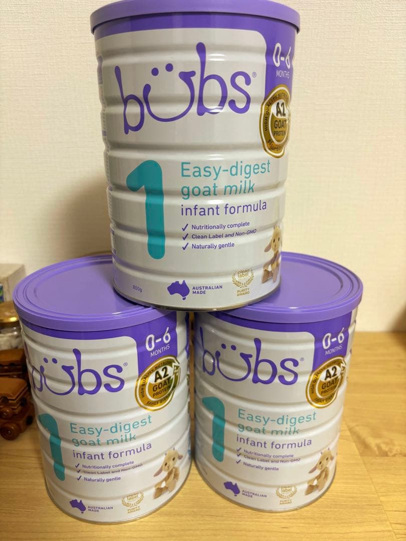 bubs 粉ミルク　step1 (0〜6ヶ月) 3缶