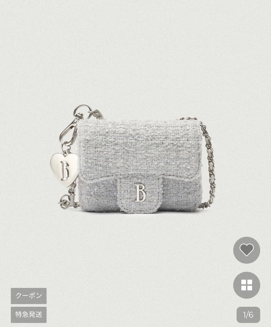 美品thebarnnet tweed chainbelt mini bag