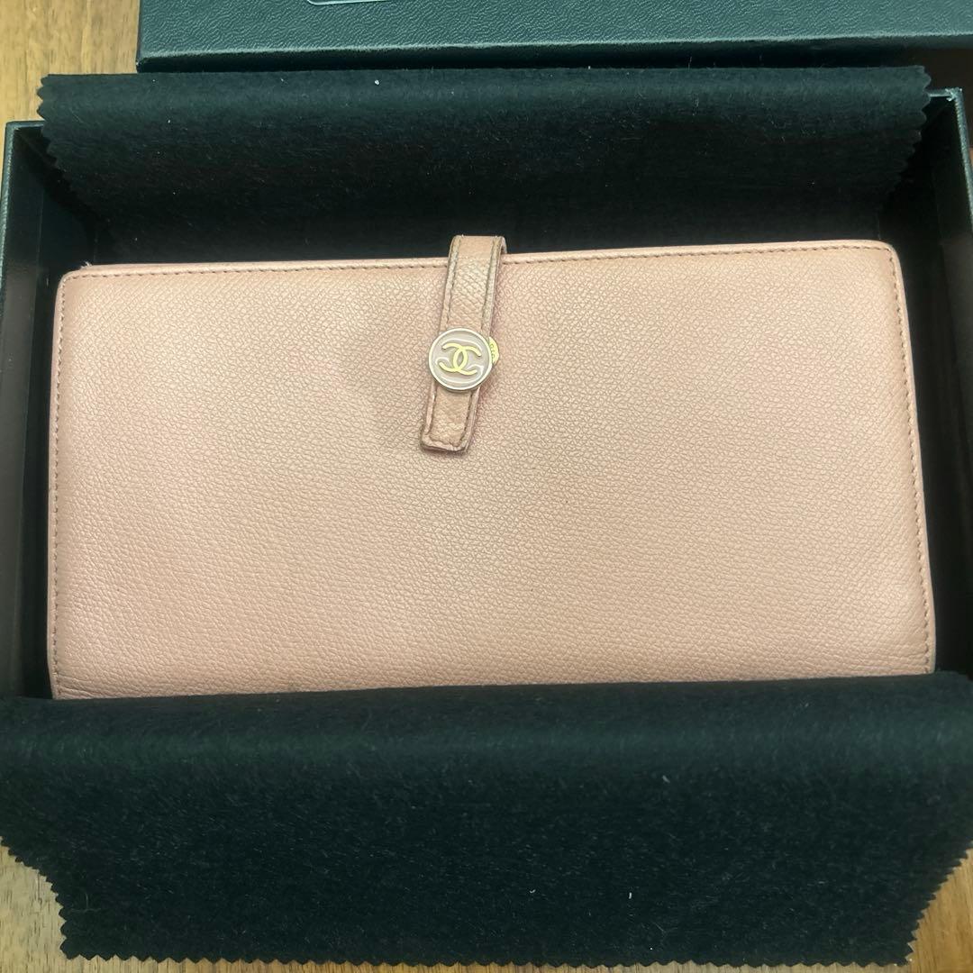CHANEL シャネル　長財布　ココマーク　ピンク　箱つき