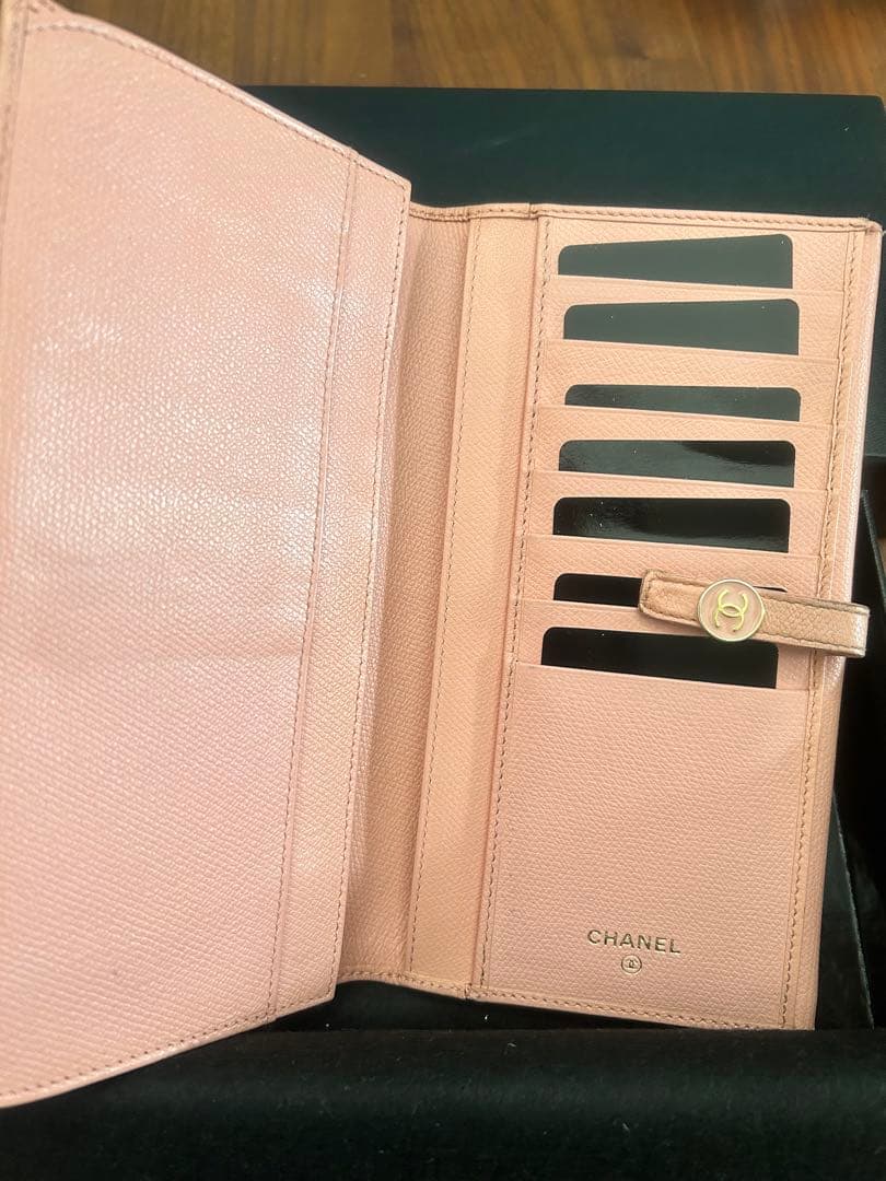 CHANEL シャネル　長財布　ココマーク　ピンク　箱つき