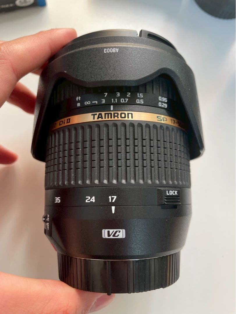 tamron sp 17-50mm f2.8 for canon、フード付き