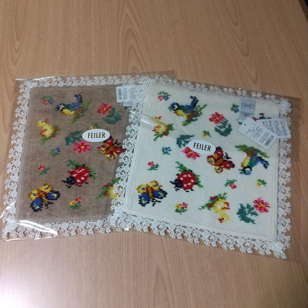 フェイラー ＊ハイジ　近沢レース店レース付きハンカチ＊２枚set