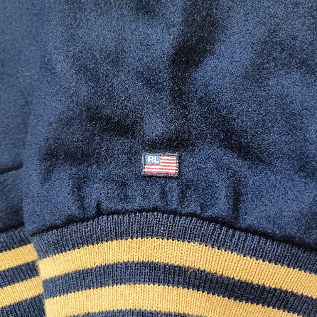 90s ラルフローレン POLO JEANS ウールスタジャン 紺 XXL