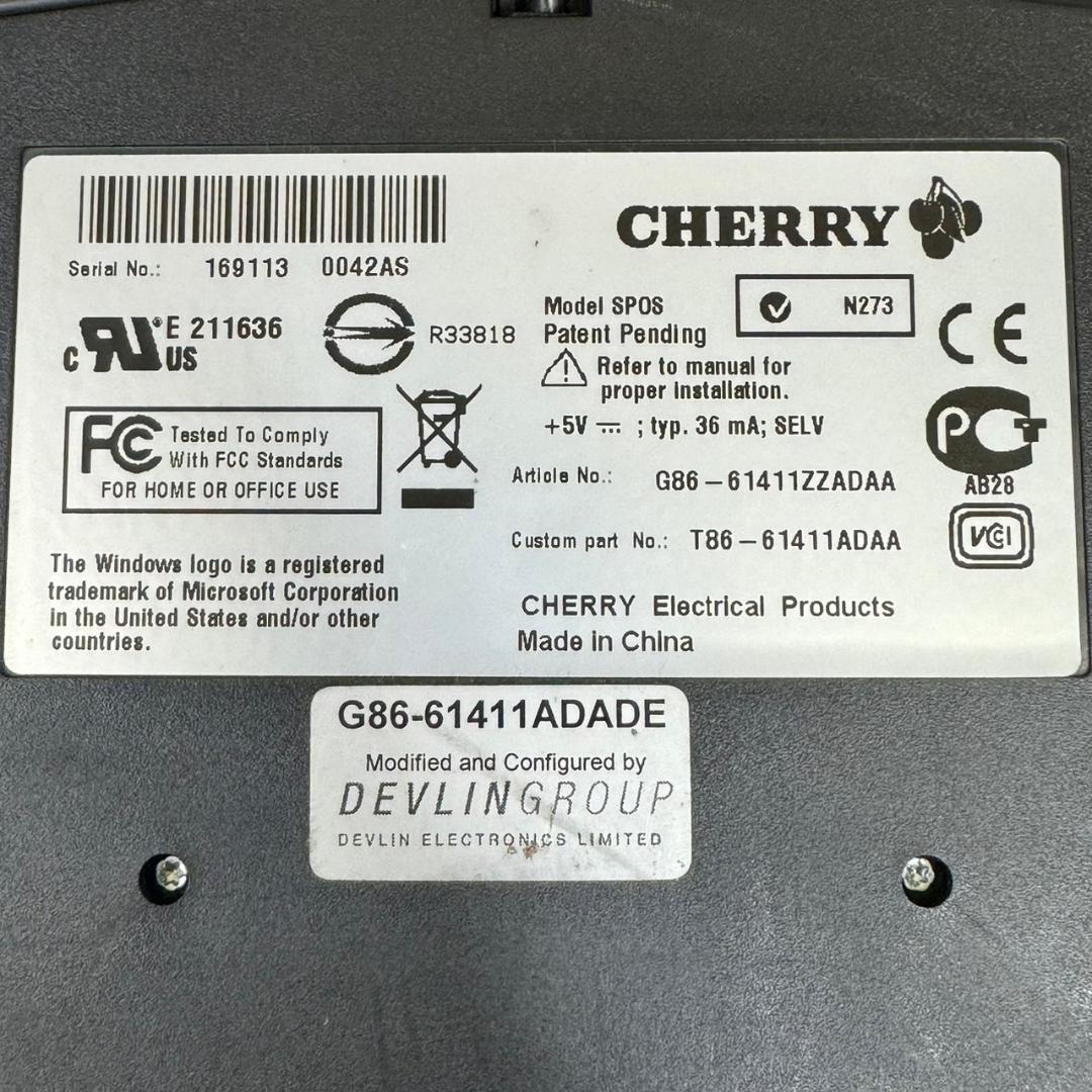 ☆CHERRY　キーボード　G86-61411　カードターミナルタッチパッド搭載