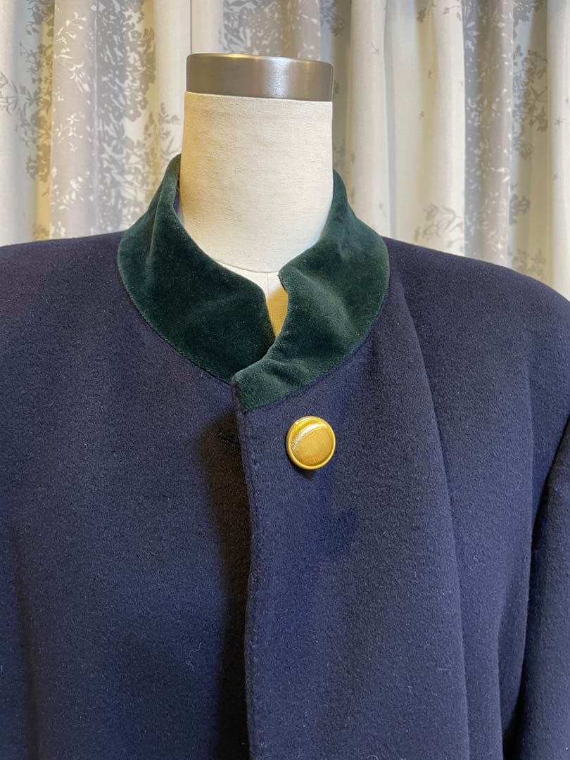 裕*様 ネイビー グリーンカラー テーラードコート