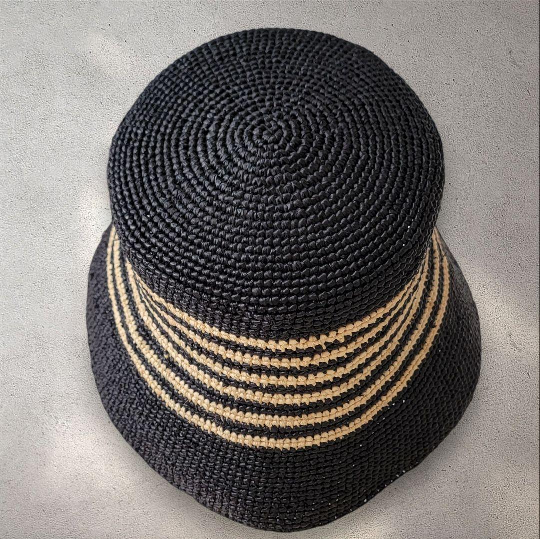 ほぼ未使用 メゾンエヌアッシュパリ MAISON N.H ラフィアハット